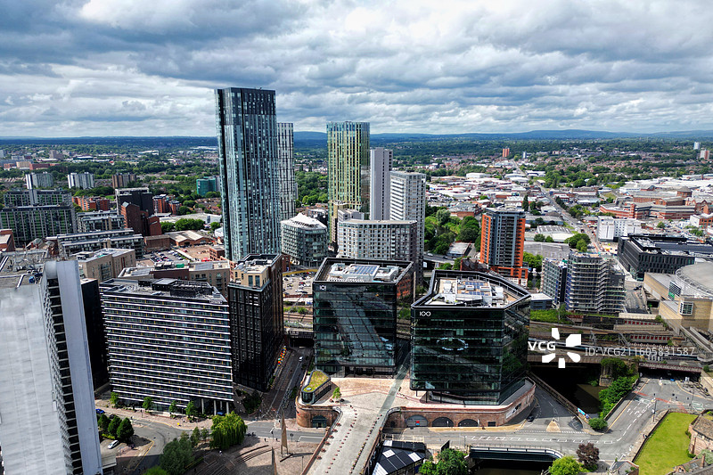 英国曼彻斯特城市航拍图片素材