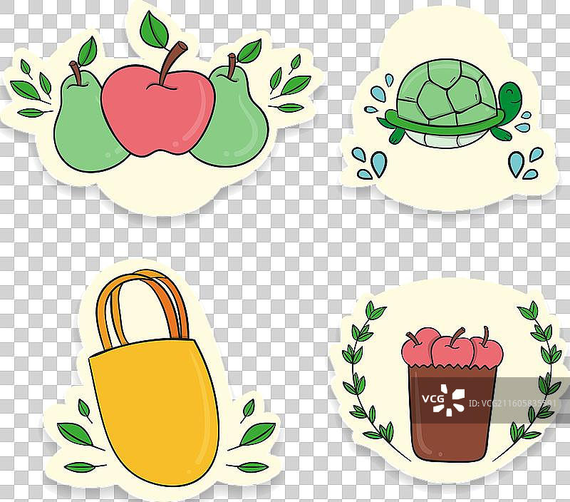 手绘生态徽章概念图片素材