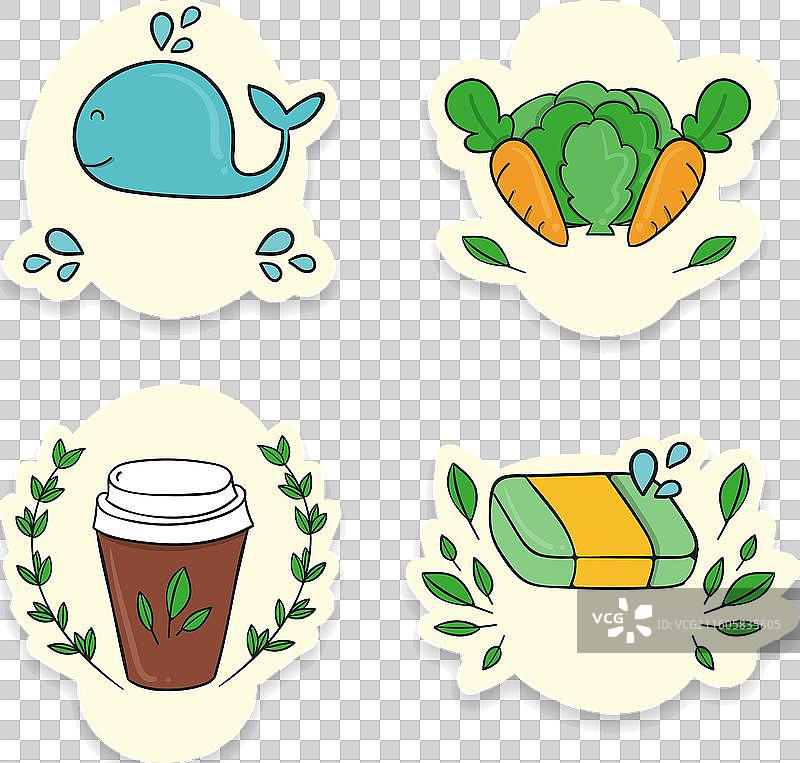 手绘生态徽章概念图片素材