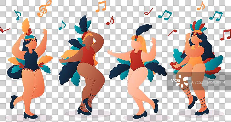 巴西狂欢节舞者套装图片素材