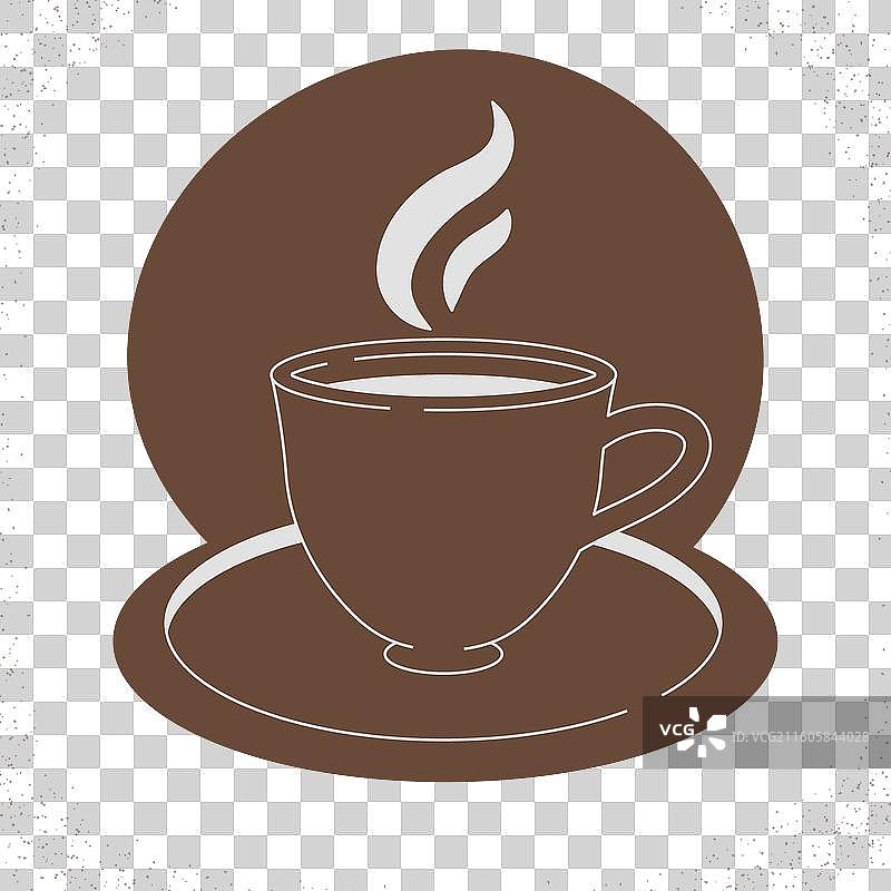 手绘咖啡杯剪影图片素材