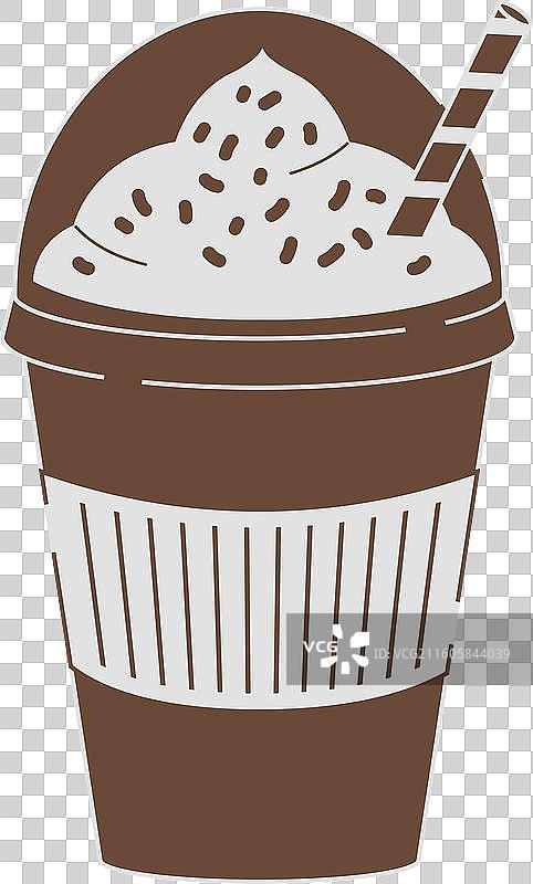 手绘咖啡杯剪影图片素材