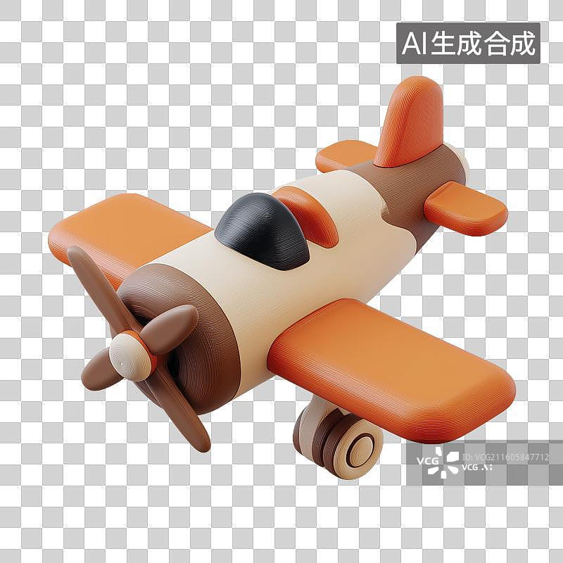【AI数字艺术】免扣元素卡通风格飞机图标图片素材