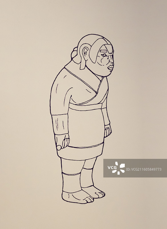 河南洛阳金村出土东周着深衣的银武士像 中国国家博物馆图片素材