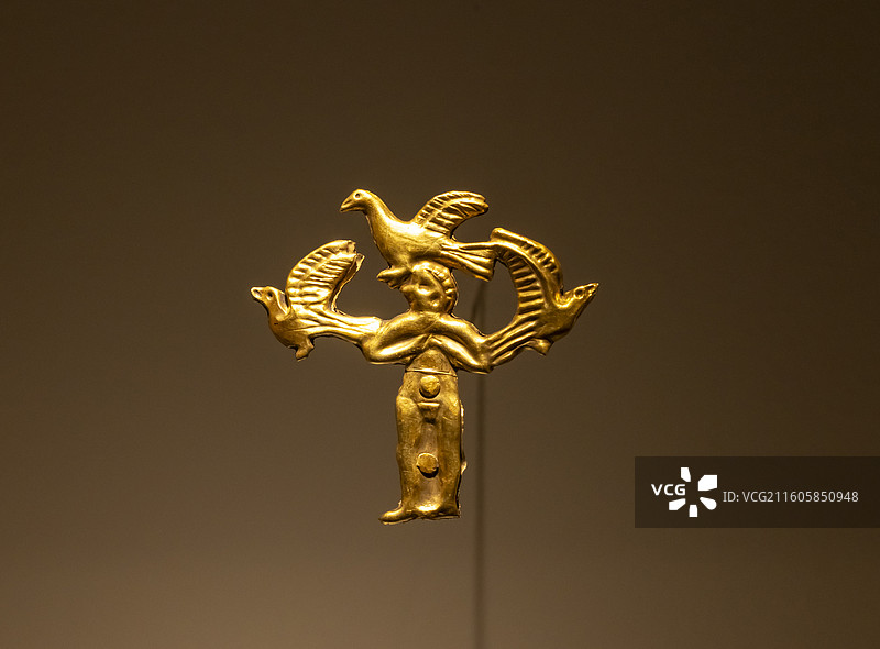 黃金刻像 伯罗奔尼撒半岛迈锡尼墓圈A  公元前16 世纪 希腊国家考古博物馆图片素材