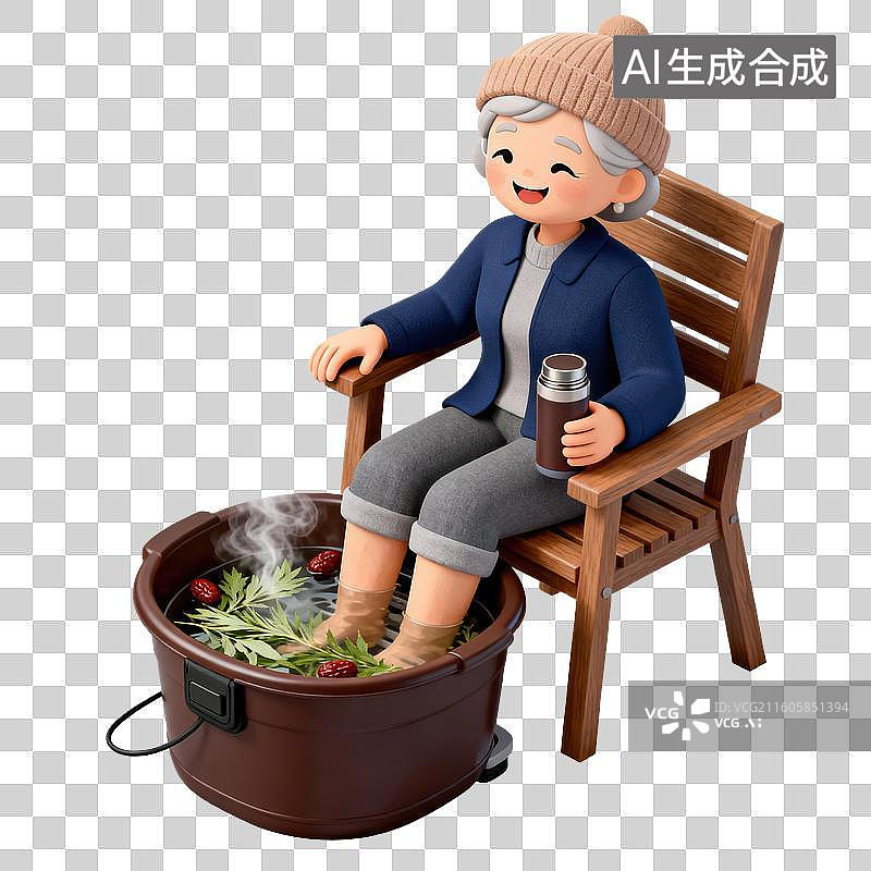 【AI数字艺术】泡脚-健康养生图片素材