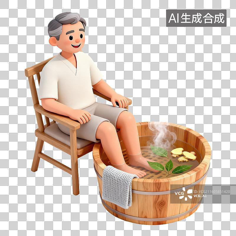 【AI数字艺术】泡脚-健康养生图片素材