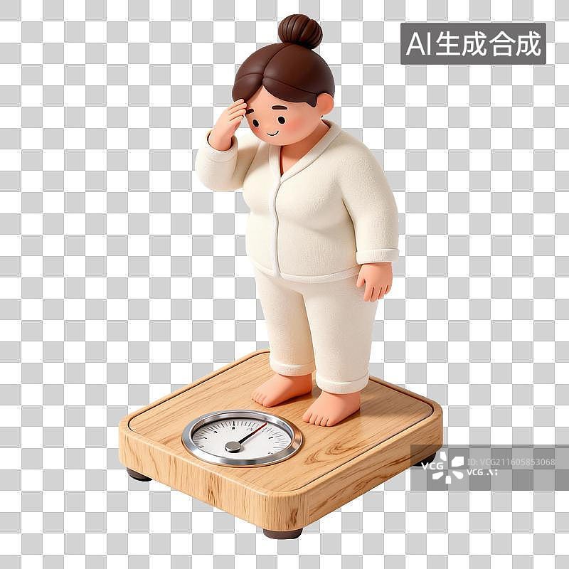 【AI数字艺术】称体重-健康管理图片素材