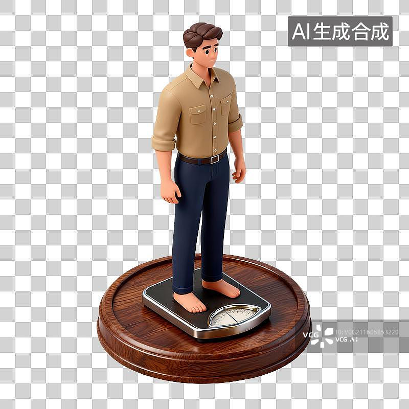 【AI数字艺术】称体重-健康管理图片素材