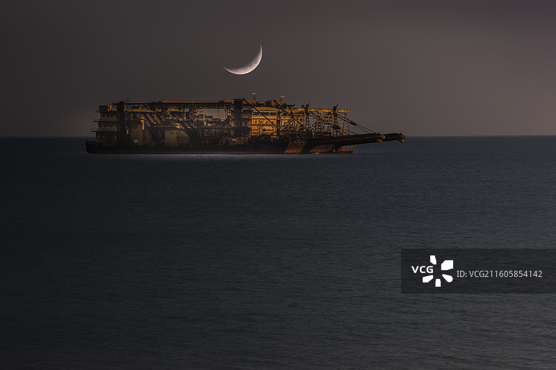 晓夜东戴河图片素材