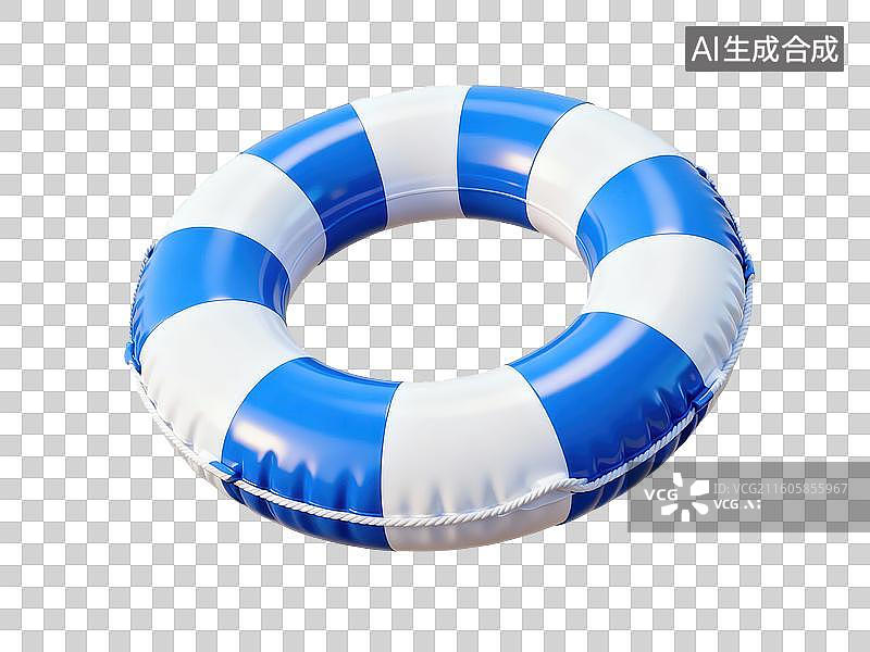 【AI数字艺术】蓝白相间的充气救生圈图片素材