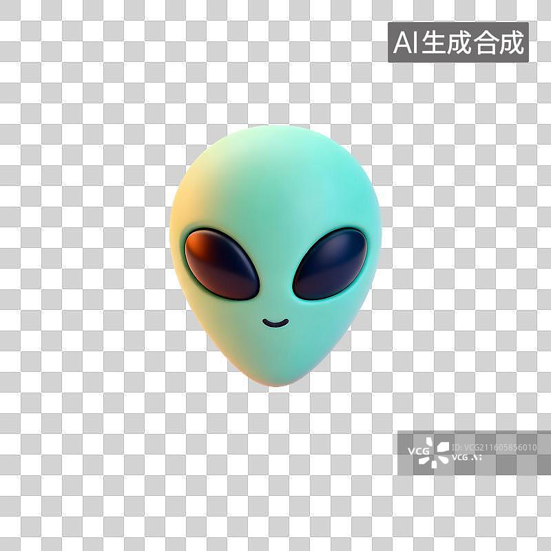 【AI数字艺术】3D渲染，外星人，卡通外星人，免抠元素图片素材