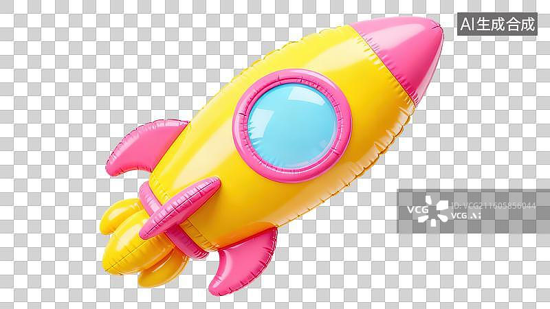 【AI数字艺术】黄色粉色火箭玩具图片素材