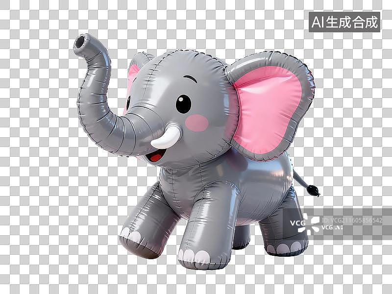 【AI数字艺术】灰色卡通大象气球图片素材
