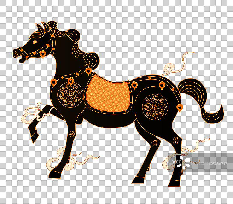 马年国风矢量插画图片素材