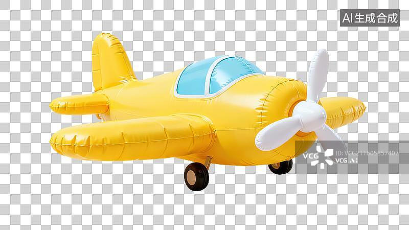 【AI数字艺术】黄色充气玩具飞机图片素材