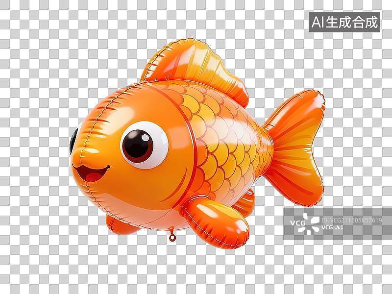 【AI数字艺术】橙色金鱼形状气球图片素材