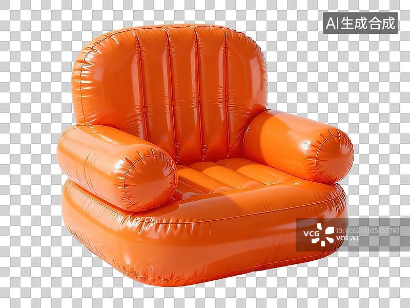 【AI数字艺术】橙色充气沙发图片素材