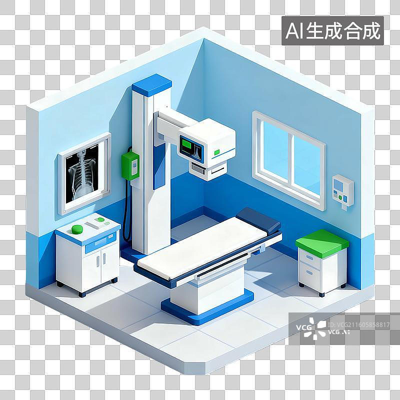 【AI数字艺术】3D轻拟物风格医院科室小场景图片素材