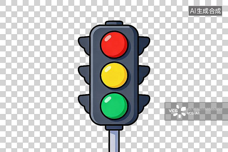 【AI数字艺术】卡通风格，一个红绿灯PNG格式的免扣元素图片素材