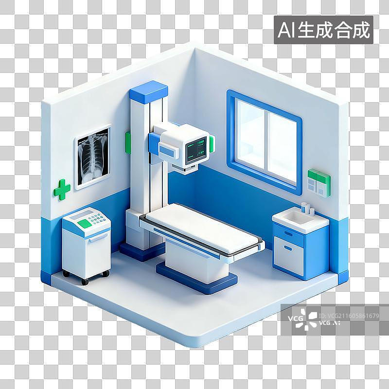 【AI数字艺术】3D轻拟物风格医院科室小场景图片素材