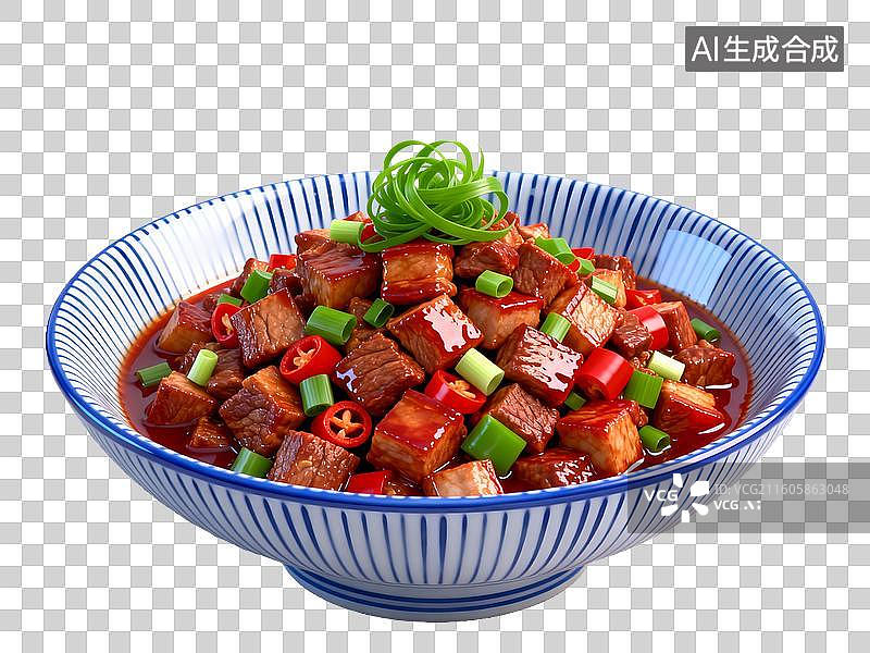 【AI数字艺术】红烧肉配青葱辣椒图片素材