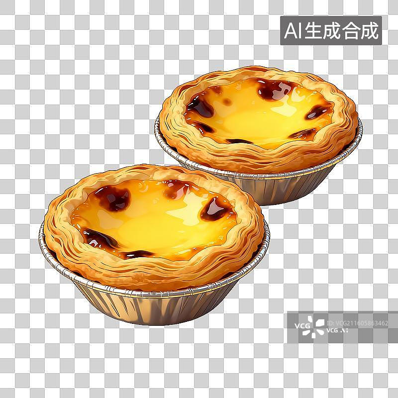 【AI数字艺术】美食 两份蛋挞特写图片素材