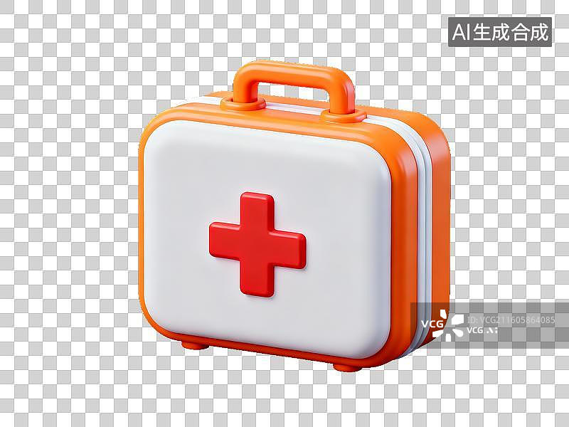 【AI数字艺术】医疗健康主题 橙白急救箱图片素材