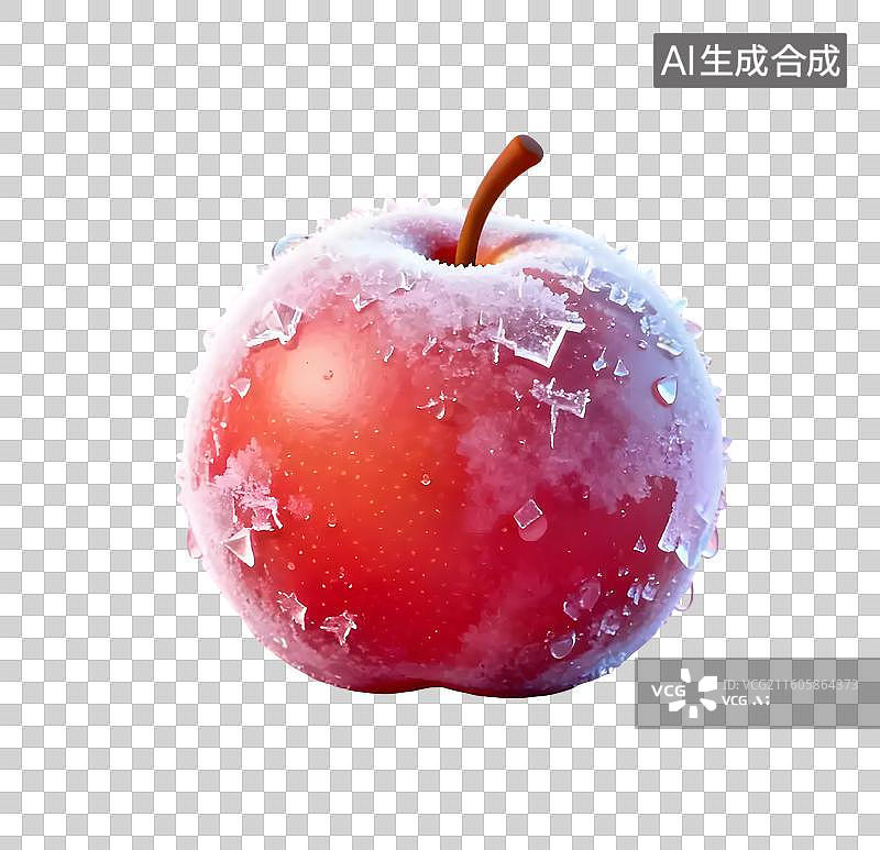 【AI数字艺术】冰镇红苹果特写图片素材