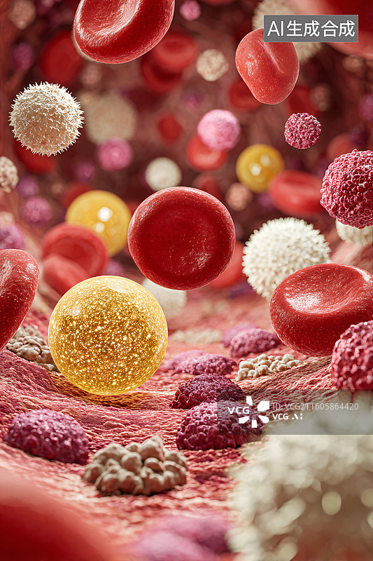 【AI数字艺术】血管内免疫细胞战斗图片素材