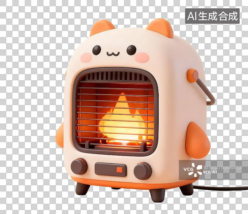 【AI数字艺术】卡通漫画造型取暖器图片素材