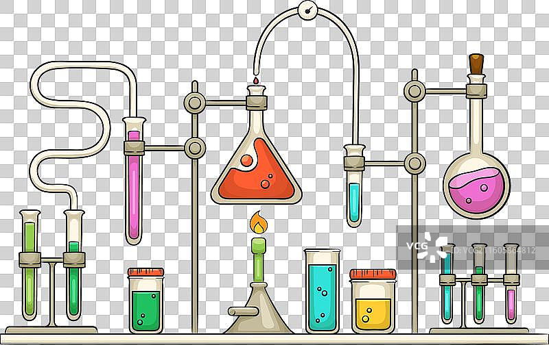 手绘科学实验室图片素材