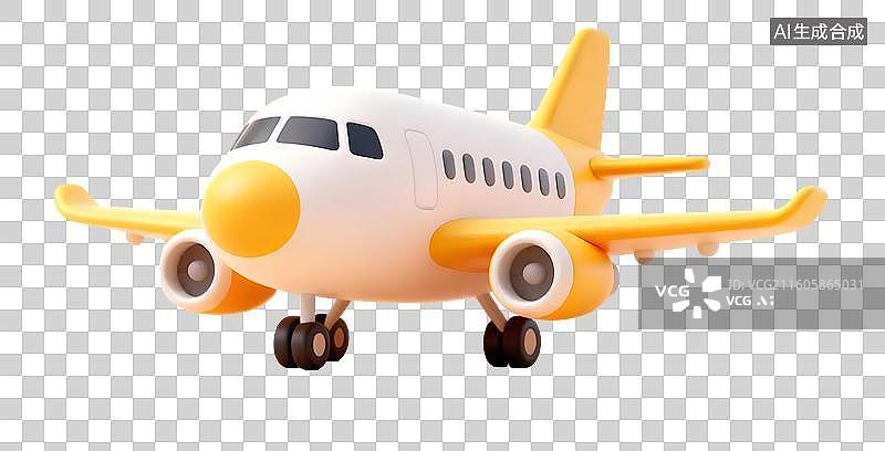 【AI数字艺术】卡通飞机 3D模型图片素材