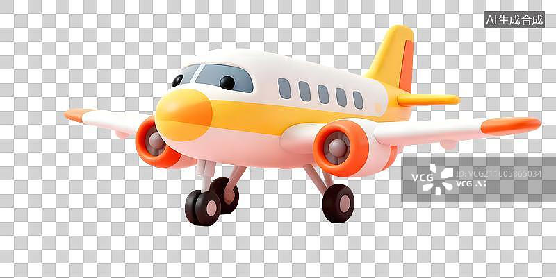 【AI数字艺术】卡通飞机 3D模型图片素材
