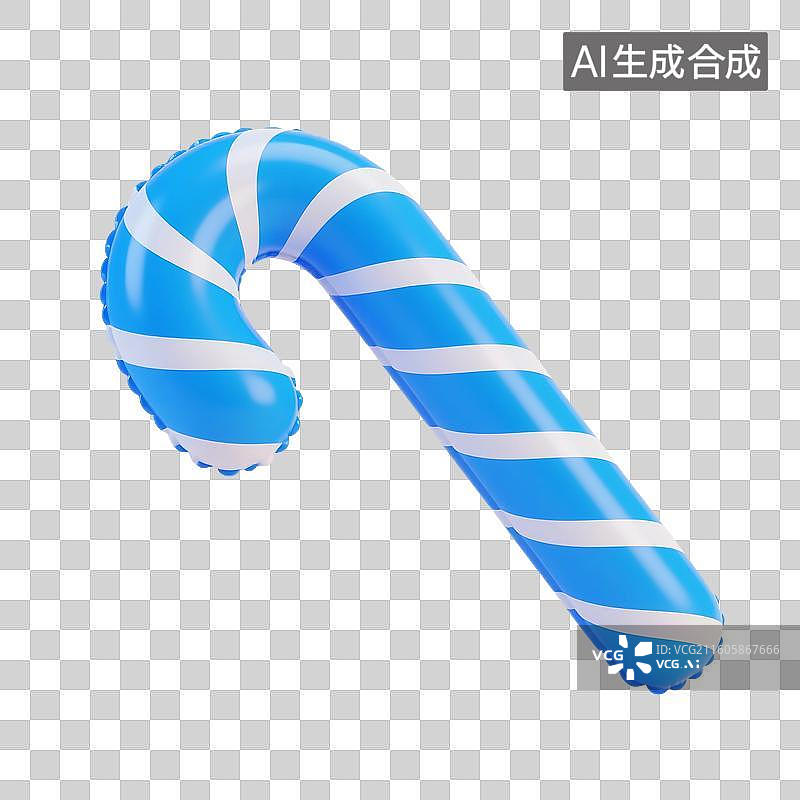 【AI数字艺术】3D渲染，充气膨胀风格，气球，拐杖糖，圣诞节糖果，食物，食品，冬季，促销，免抠素材图片素材