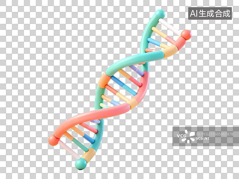 【AI数字艺术】DNA基因链3D立体卡通C4D渲染插画元素图片素材