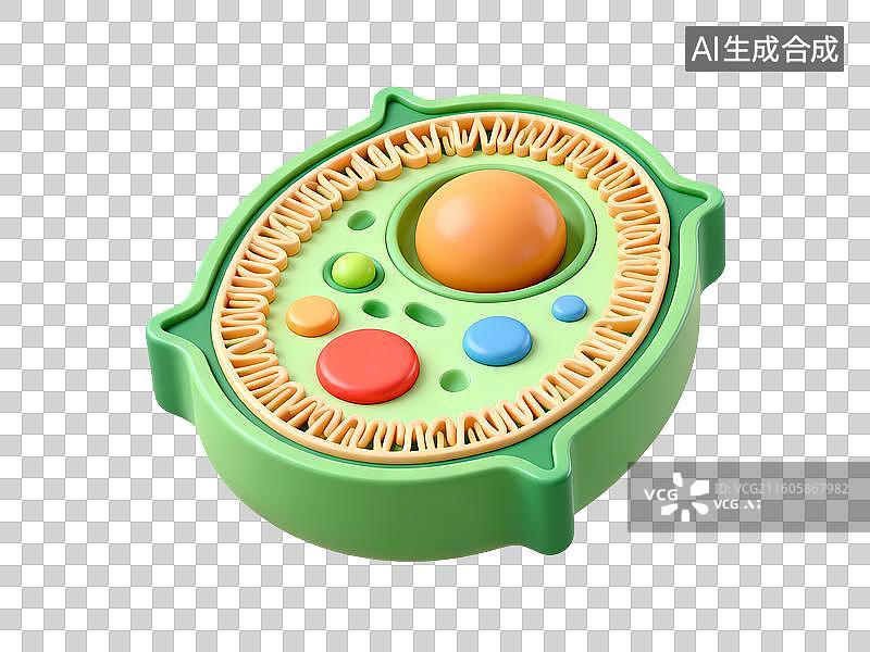 【AI数字艺术】生物细胞模型3D立体卡通C4D渲染插画元素图片素材