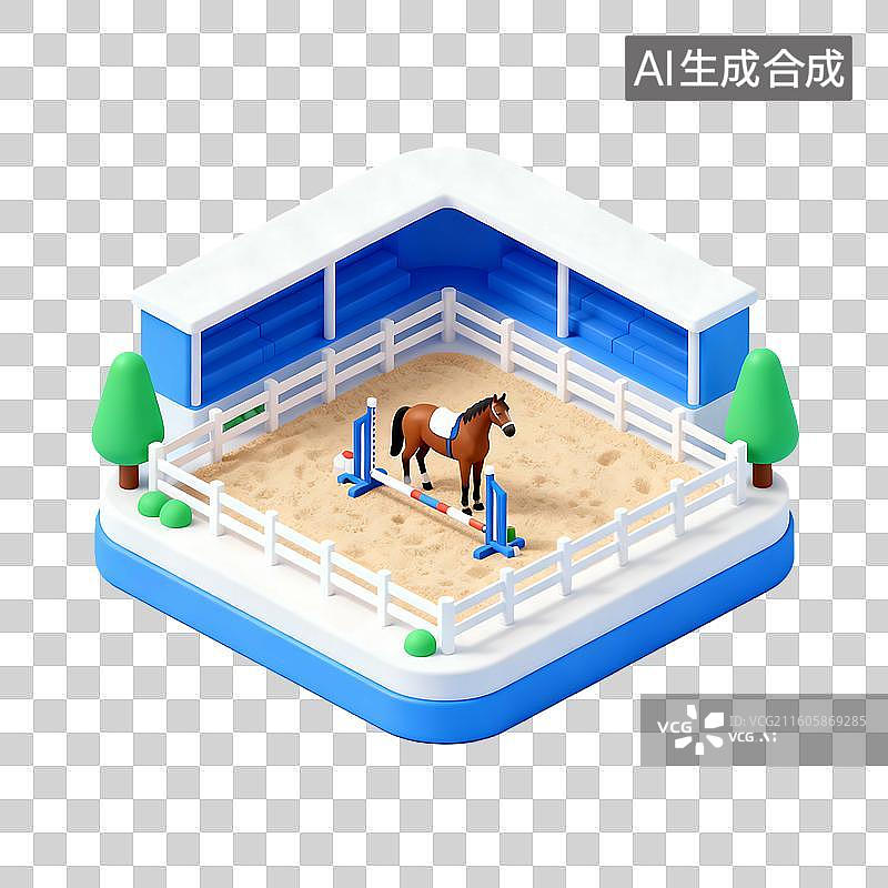 【AI数字艺术】3D轻拟物风格体育场馆元素图片素材