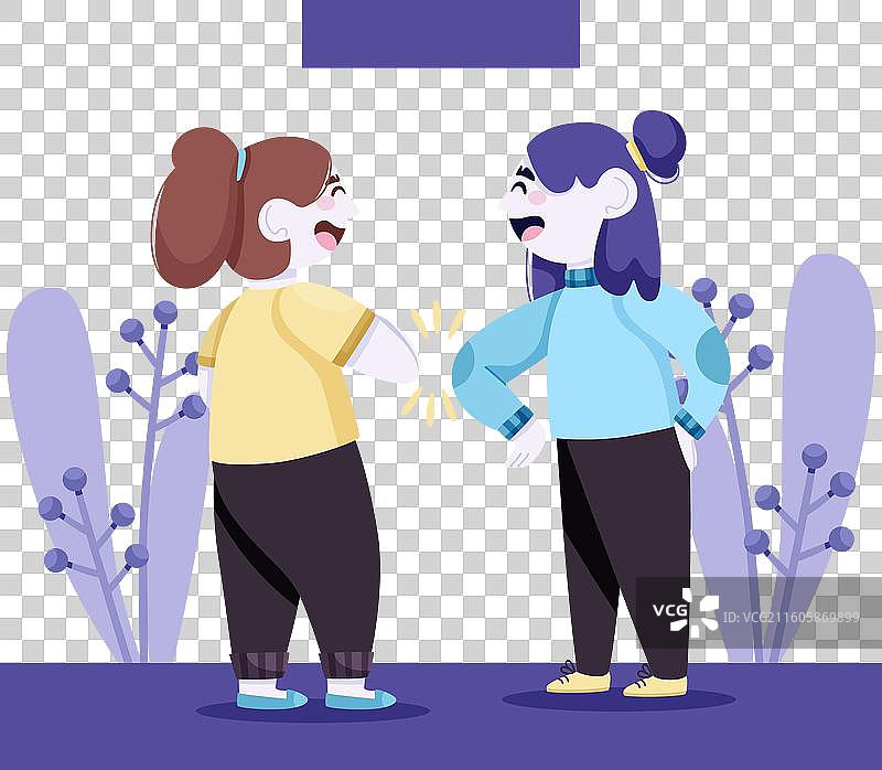 女士们用非接触式问候来保护自己图片素材