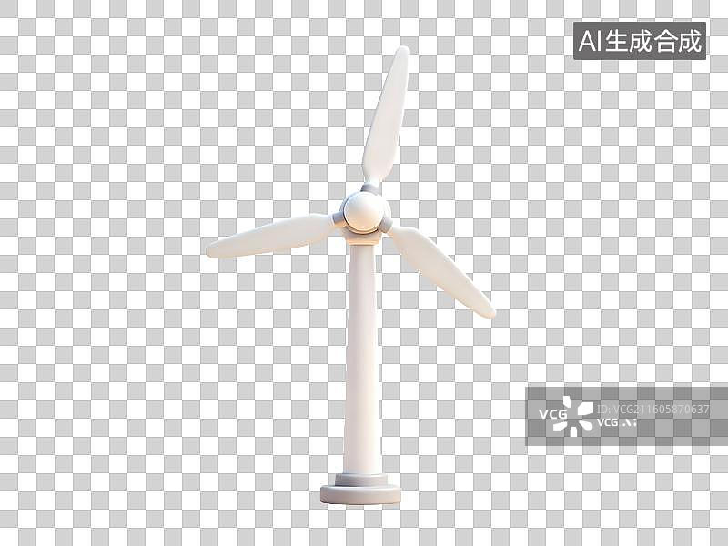 【AI数字艺术】风力发电机3D卡通C4D渲染插画元素图片素材