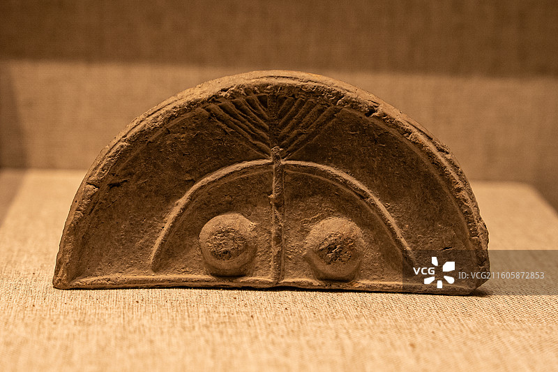 汉代 几何纹半瓦当 孔子博物馆图片素材