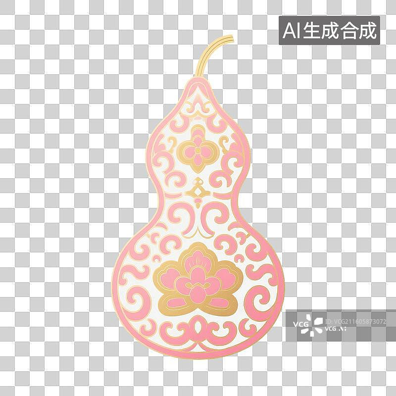 【AI数字艺术】国风手绘插画，中国风葫芦花纹，宝葫芦，葫芦，免抠元素图片素材