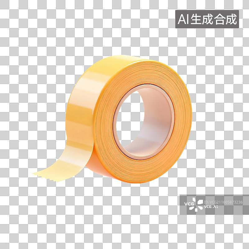 【AI数字艺术】3D渲染，胶带，透明胶，文具，办公用品，免抠元素图片素材