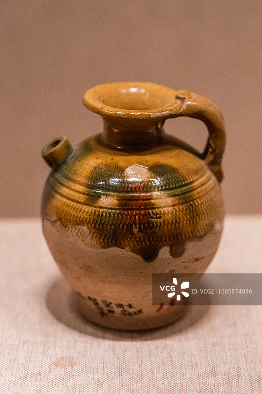 三彩执壶（唐代）河南博物院藏 1978年巩县出土图片素材