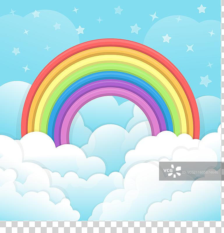 扁平化设计中的彩虹概念图片素材