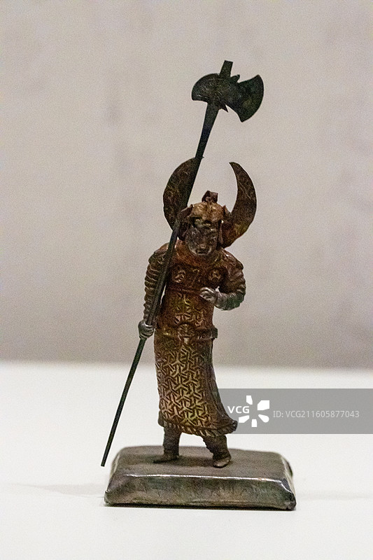 鎏金银神王像  北宋景祐四年(1037)1966年瑞安慧光塔出土图片素材