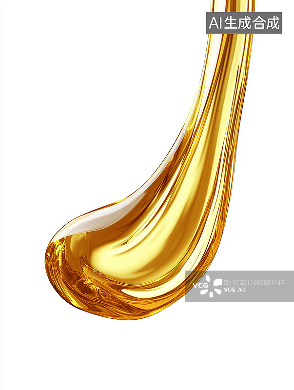 【AI数字艺术】流动的金色液体图片素材