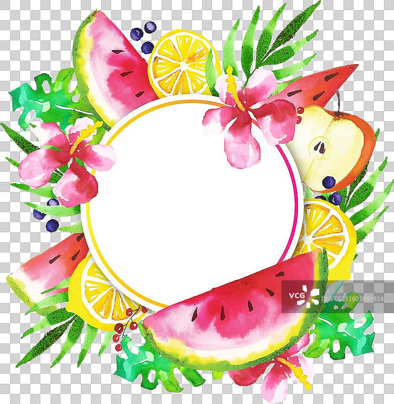 水彩你好夏天图片素材