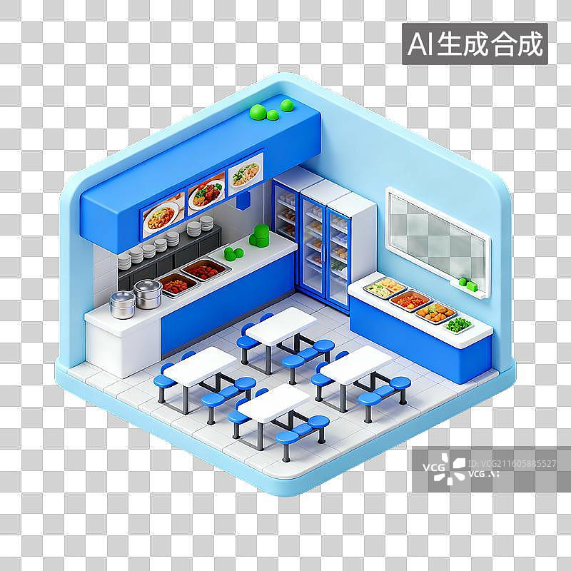 【AI数字艺术】3D轻拟物风格校园场景元素图片素材