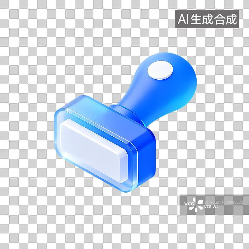 【AI数字艺术】蓝色透明官方印章图片素材